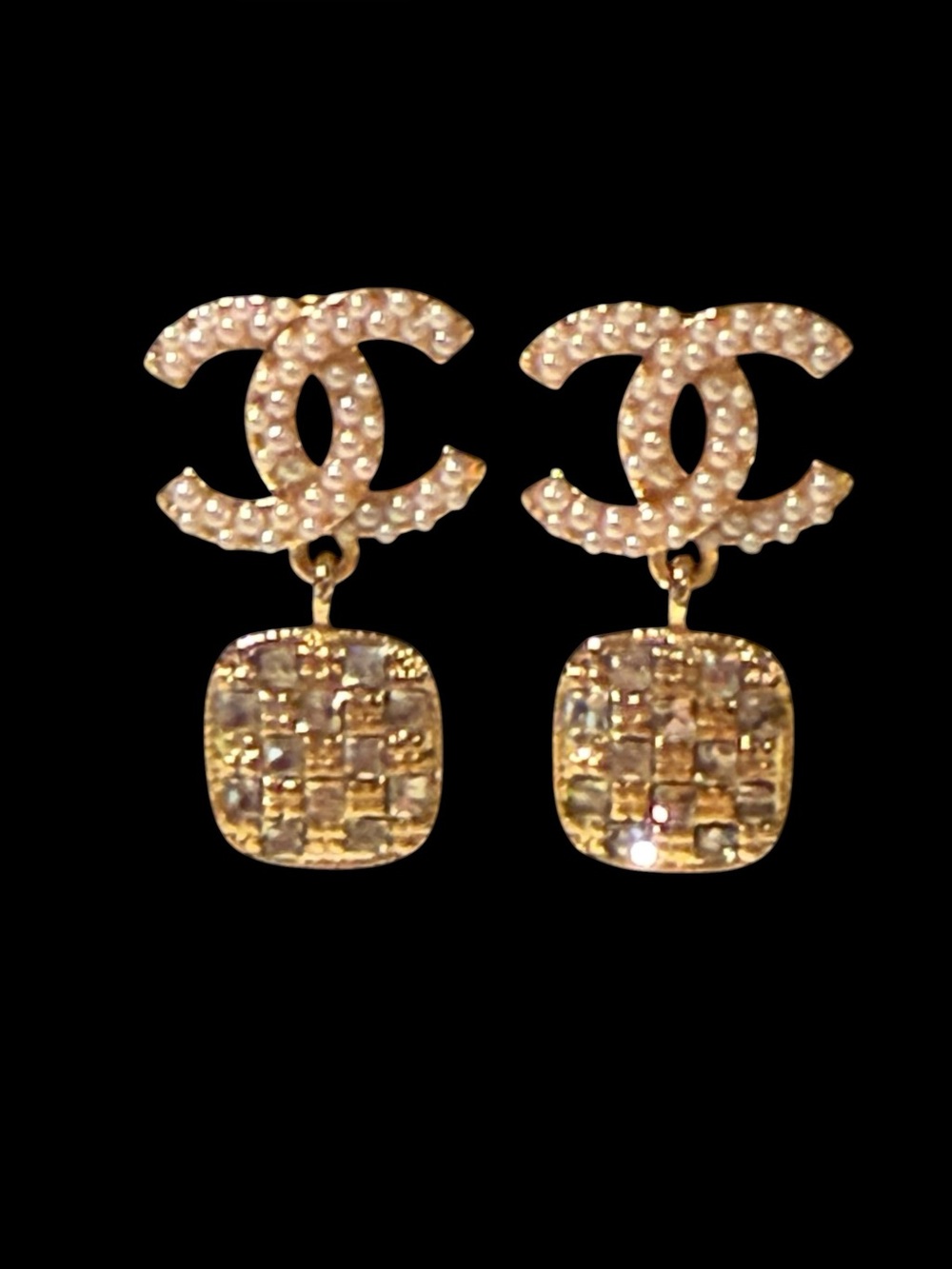 Gold Crystal Drop Earrings - Gold